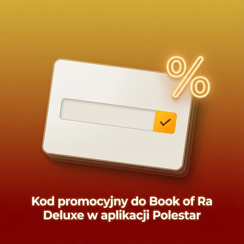 Ekran aplikacji Polestar z polem „Kod promocyjny” dla gry Book of Ra Deluxe