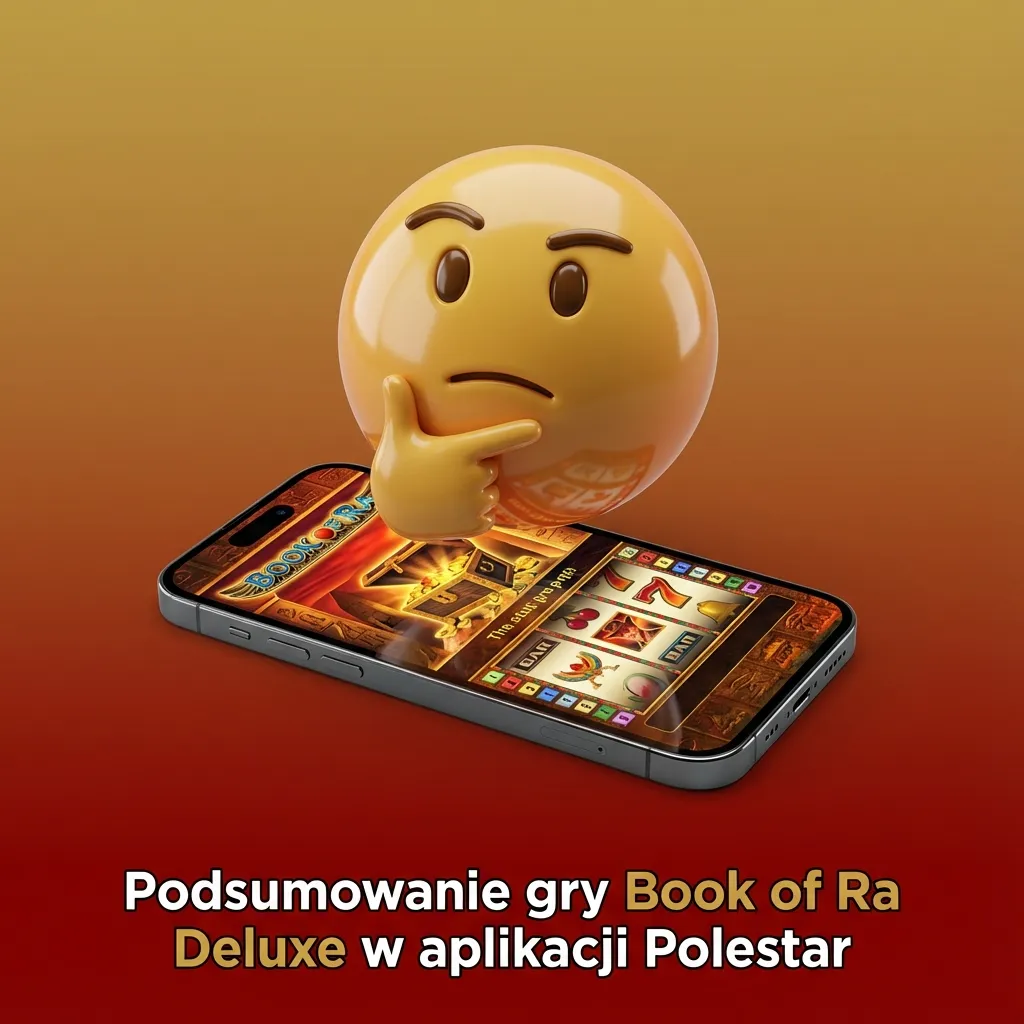 Ekran smartfona z uruchomioną grą Book of Ra Deluxe w aplikacji Polestar dla polskich graczy