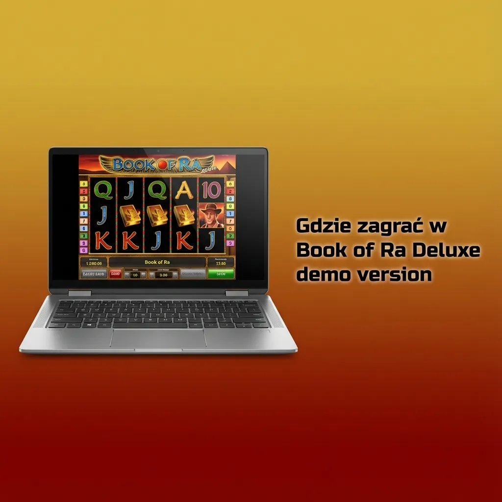 Ekran slotu Book of Ra Deluxe w trybie demo z widocznymi bębnami, symbolami i przyciskami sterowania