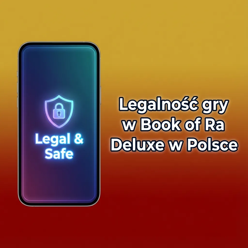 Ekran gry Book of Ra Deluxe z polską informacją o legalnej grze wyłącznie w licencjonowanych kasynach online