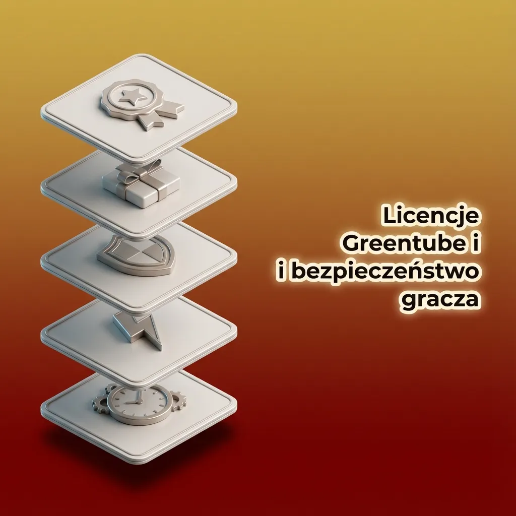 Grafika o licencjach Greentube, logo MGA, symbole bezpieczeństwa i gracz korzystający z legalnego kasyna online