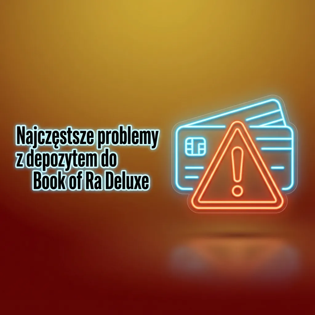 Ilustracja przedstawiająca grę Book of Ra Deluxe z ikonami problemów i błędów przy wpłacie depozytu