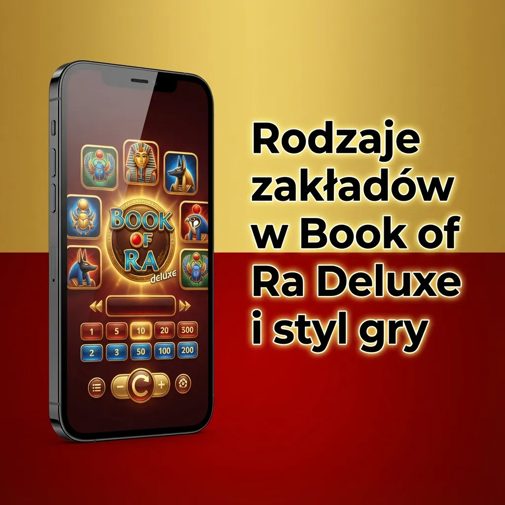 Ekran slotu Book of Ra Deluxe z opisem konserwatywnych, zbalansowanych i agresywnych stawek zakładów