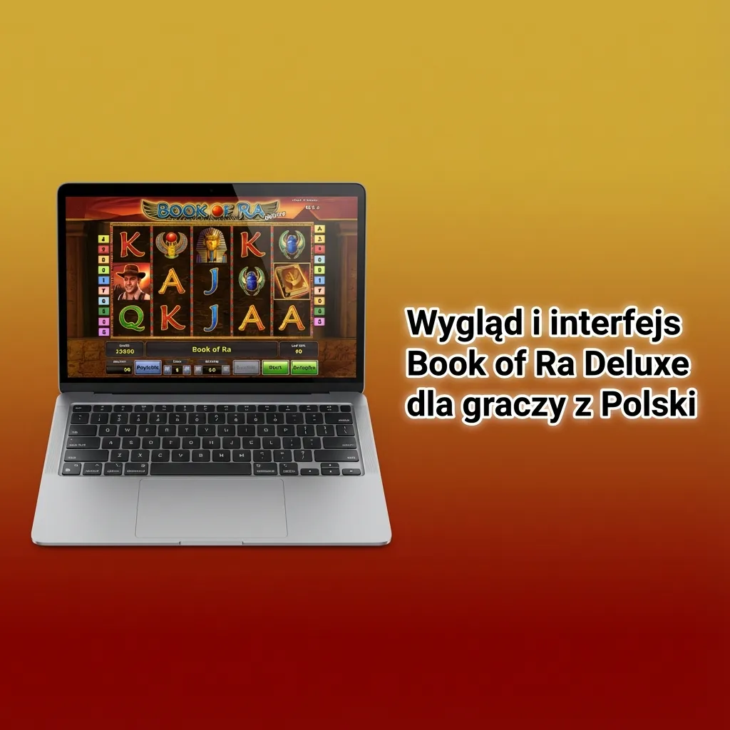 Ekran Book of Ra Deluxe po polsku: 5 bębnów, złoto‑brązowa szata, saldo w złotówkach, przyciski stawki i auto gry